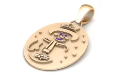 Stylized Girl Medallion Pendant 3D Print Model in Pendants 623472