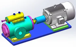 Three screw pump SolidWorks 3D