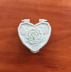 Valentine Rose Heart Jewelry Box Hinged Lid STL 3D Print Model in Other 624428
