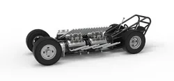 Vintage AWD Dragster Base Version 2 Scale 1 to 25 3D Print Model in Vehicle 622829