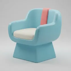 Home Decorations & Ornaments STL Download - Modern pastel chaise lounge, stylized 3D armchairby Anwar Gogo