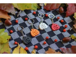 Zombie Pumpkin Keychain