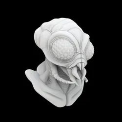 Insectoid Alien Bust 3D Print Model Sci-Fi Creature Sculpture