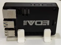 Vertical stand/holder for Raspberry Pi with passive cooling CNC case (parametric)