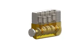 4 Cylinder Crankshaft Mechanism SolidWorks Assembly 3D print model