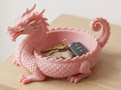 Contenedor de almacenamiento con forma de dragón rosa - Modelo de impresión 3D gratuito