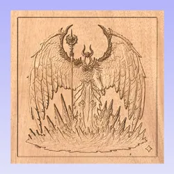 Dark Angel Relief STL – Gothic Winged Warrior for CNC Carving