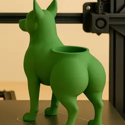 Dog Planter Pot – Cute Dog Flower Pot | 3D Printable STL | Big-Butt Animal Planter