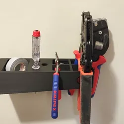 Top-hat rail tool holder 2.0 (L=21cm) magnetic, top-hat rail, tool holder, top-hat rail storage arm