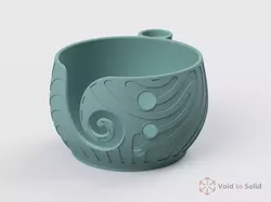 Yarn Bowl with Holder - Wave Pattern 3D print model