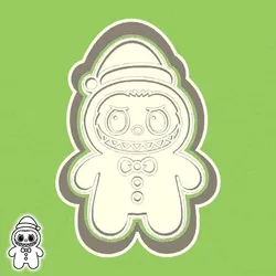 Christmas | New Year cookie cutters - Labubu (in gingerbread man costume) (style 2)