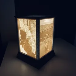 Lithophane frame/column/lantern for 4 pictures