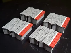 Single Edge Platform curved modules 1-87 FDM color 3D print model