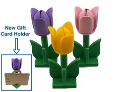 Tulip Flower on Stem with Leaves Decoration (optional gift card holder)