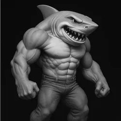 Characters & Creatures STL Download - SharkManby Javier De la fuebt