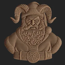 Demonic Santa Christmas Art – High Detail 3D Bas-Relief STL for CNC