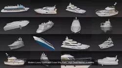 Modern Luxury Yacht and Cruise Ship Pack - High Detail Marine