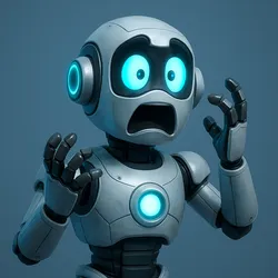 Scared Futuristic Robot