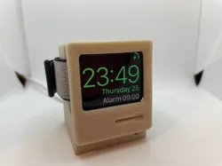 Apple Watch S7 Macintosh 128k charging stand