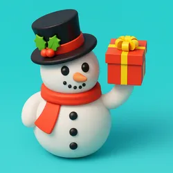Cute Snowman with Gift – 3D Printable Toy Model | Christmas Snowman STL | Holiday Decoration | Winter Figurine 3D Print File