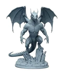 Muscled Bipedal Dragon | Demonic Winged Creature
