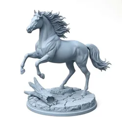 Powerful Rearing Warhorse | Dynamic Equine Statue