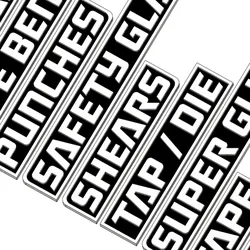 3D Printable Toolbox Labels – Embossed Miscellaneous Terms (Customizable Size)