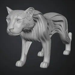 3D printer bestanden | 3MF | Layered Tiger Sculpture