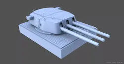 406mm Mark I triple turret - Commercial license - 1-72 scale 3D print model