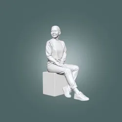 architectural model people-sitting woman