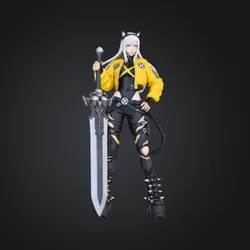 🐱⚔️ Catblade Warrior Girl – Feline Armor Heroine Figurine | Aluco Studio