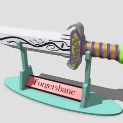 Epic Fantasy Broken Sword – "Forgersbane," Cosplay, Display Stand