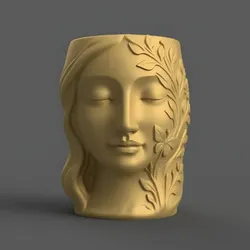 Floral Serenity Face Planter Candy Container STL