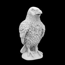 Gothic Raven Statue 3D Print Model Dark Fantasy Bird