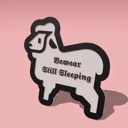 Sleepy Sheep Door Sign – Bedroom Warning Plaque