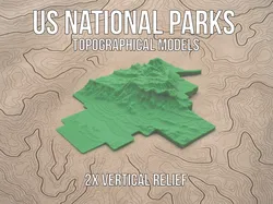 US National Parks Topographical Models - 2x Vertical Relief
