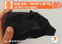 Bear Wall Trophy Low Poly