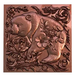 Floral Bear Relief – STL for CNC & 3D Printing | Mystical Wildlife Wall Art