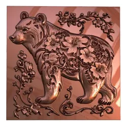 Floral Bear Relief – STL for CNC & 3D Printing | Mystical Wildlife Wall Art