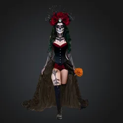 💀🌹 Sugar Skull Lady Bust – Festival of Souls Sculpture | Aluco Studio