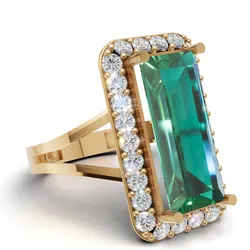 Baguette Halo Statement Ring for 3D Printing