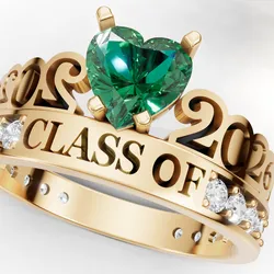 Class of 2026 Heart Ring Graduation Ring CAD