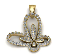 Diamond Butterfly Pendant 3D Printable Model