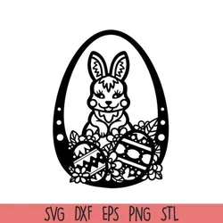 Easter Bunny in Egg Frame – Cute Spring Decoration for Easter Celebration