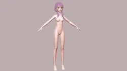 Highpoly Lowpoly Fantasy anime girl Basemesh