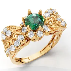 Ornate Baroque Cluster Ring Filigree Shank CAD for Printing