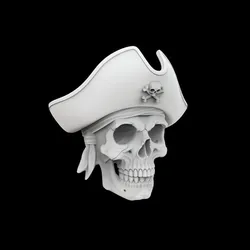 Pirate Skull Bust 3D Print Model Swashbuckler / Buccaneer Decor