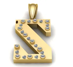 S Alphabet Pendant 3D Printable Model