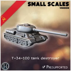 T-34-100 tank destroyer (small scales version) - Soviet army WW2 Second World East front Ostfront RPG Mini Hobby