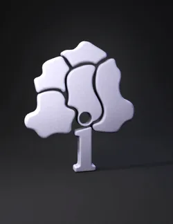 tree silhouette with rounded canopy and simple trunk black and white